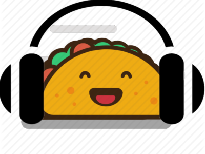 A taco listening to music.